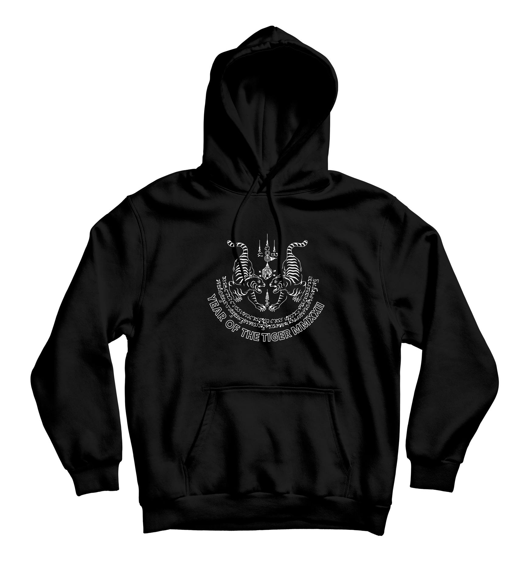 Year of the tiger hoodie black